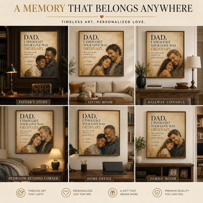 Personalized Dad Portrait From Photo, Custom Father and Child Wall Art, Meaningful Father's Day Gift for Dad