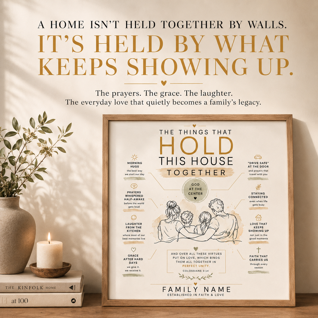 Personalized Home Blessing Print, Marriage and Family Keepsake, Custom Household Love Artwork – “The Things That Hold This House Together”