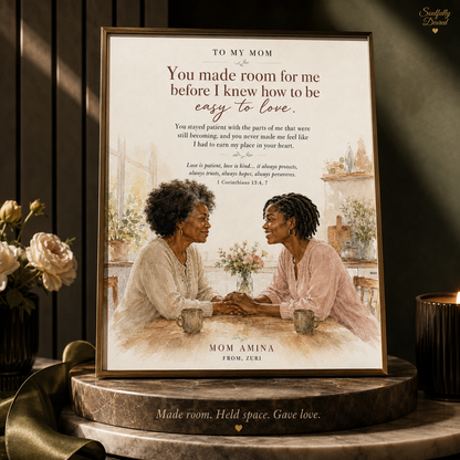 Personalized Watercolor Portrait for Mom Art Print, Mother and Adult Child Wall Art, Birthday Gift for Mother – “I Know What Your Love Cost Now”